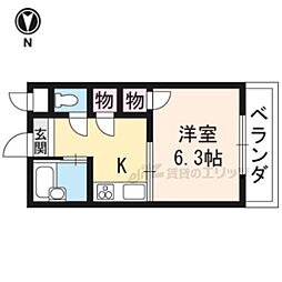 リバージュマンション 1Kの間取図画像