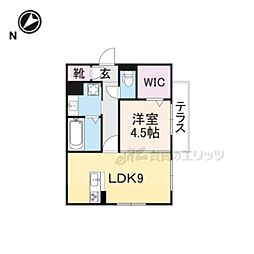 エスポワール 1階1LDKの間取り