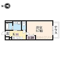 カンパニュラ 2階1Kの間取り