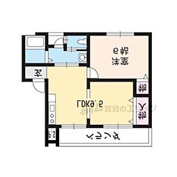 JR東海道・山陽本線 大津駅 徒歩19分の賃貸マンション 1階1LDKの間取り