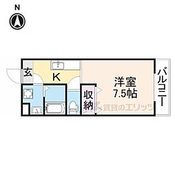 マンション 1Kの間取図画像