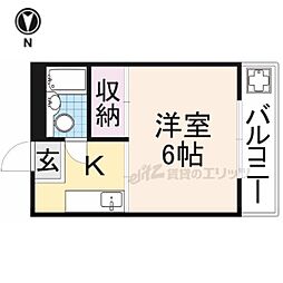 コーポヒマラヤ 1Kの間取図画像