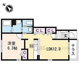 ヴィラパーチェ 1LDKの間取図画像