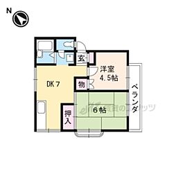 コーポ百栄 2DKの間取図画像