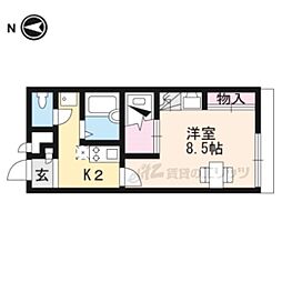 レオパレス甲西 1Kの間取図画像