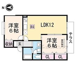 サニーハウス 2LDKの間取図画像