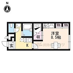 レオパレスヴァン 1Kの間取図画像