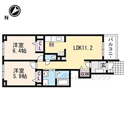 サンレミアニメート 2LDKの間取図画像