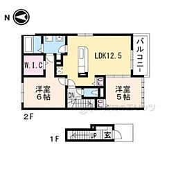 シーダーパル2 2LDKの間取図画像
