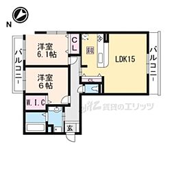 コージーコートタケナカ 2LDKの間取図画像