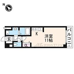 グランシャリオB ワンルームの間取図画像