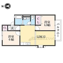 エクセル近江 2LDKの間取図画像