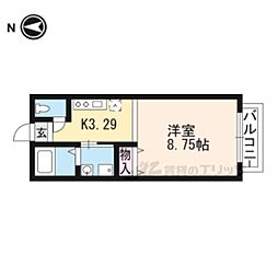 コーポ華樹 1Kの間取図画像