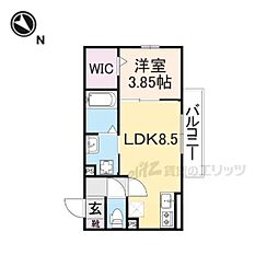 エスパス・ド・ゼン草津町 1LDKの間取図画像