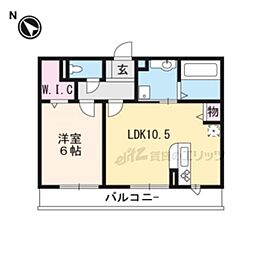 TGardenResidence 1LDKの間取図画像