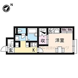 レオパレスパーチェ 1Kの間取図画像