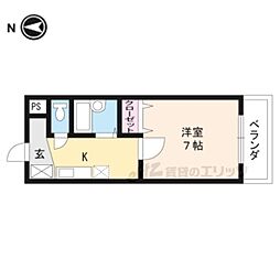 ビューテラスK 1Kの間取図画像