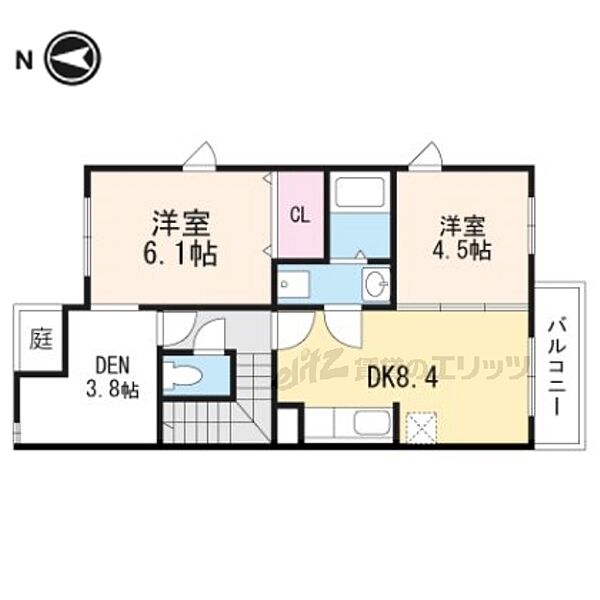 カーサ西の宮 201｜滋賀県蒲生郡日野町大字村井(賃貸アパート3DK・2階・52.00㎡)の写真 その2