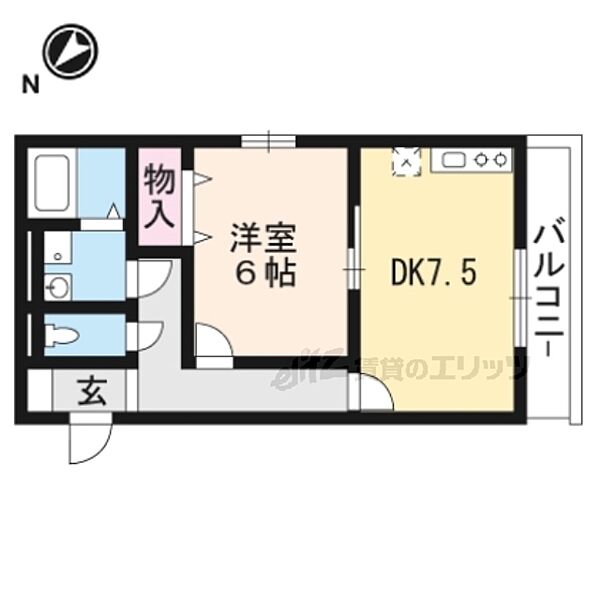 滋賀県草津市橋岡町(賃貸アパート1DK・3階・37.26㎡)の写真 その2