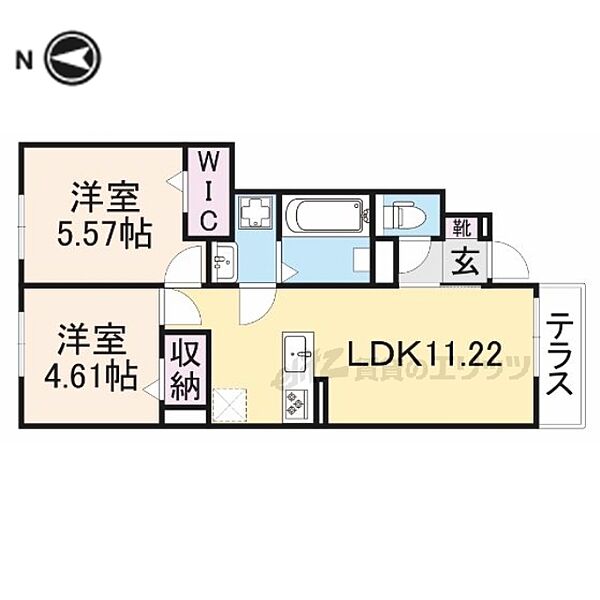 フラン瀬田B棟 101｜滋賀県大津市大萱５丁目(賃貸アパート2LDK・1階・48.23㎡)の写真 その2