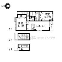 ブランデュール仰木の里I 307 ｜ 滋賀県大津市仰木の里３丁目（賃貸アパート2LDK・3階・61.94㎡） その2