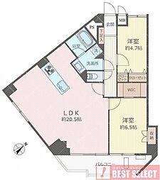 四谷ガーデニア 2LDKの間取図画像
