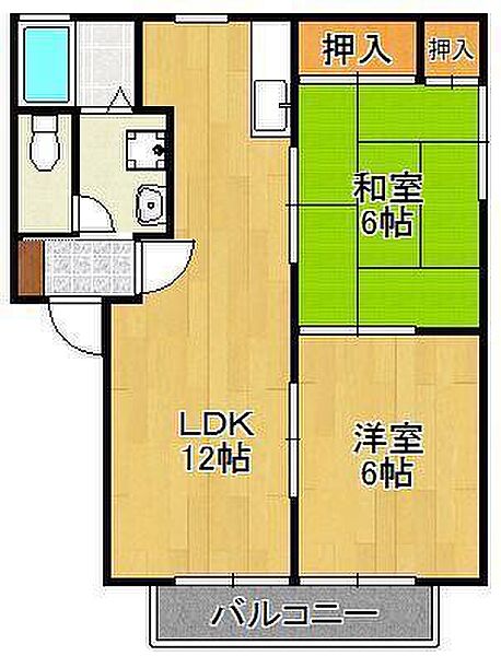 サンライズ今古賀C ｜福岡県遠賀郡遠賀町大字今古賀(賃貸アパート2LDK・2階・50.78㎡)の写真 その2