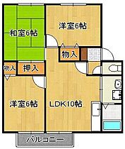 猪熊ハイツ  ｜ 福岡県遠賀郡水巻町猪熊8丁目（賃貸アパート3LDK・2階・59.72㎡） その2