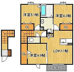 サンヒルズ愛坂　Ｂ棟 2階