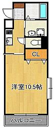ルミネスタ学研台 1Kの間取図画像