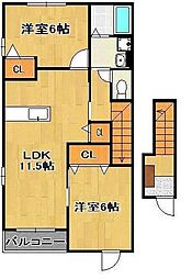 ライフ・サニー3 2LDKの間取図画像