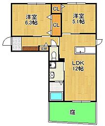 ShamaisonMKAsh 2LDKの間取図画像