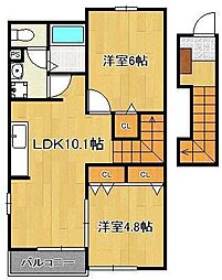マーベラス・コートSD 2LDKの間取図画像