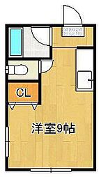 ローズマロウ ワンルームの間取図画像