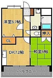 クレイントータス 2DKの間取図画像