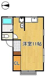 オリックフジワラ ワンルームの間取図画像