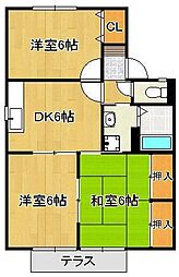 リビアン・K 3DKの間取図画像