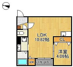 仮称)北九州市八幡西区大浦2丁目 A棟 1LDKの間取図画像
