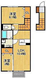 メゾン・ド・グロウ25 2LDKの間取図画像