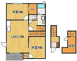 シャルマン浅川 2LDKの間取図画像