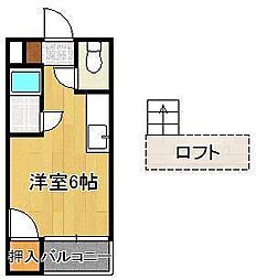 ジュネス折尾 ワンルームの間取図画像
