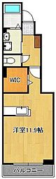 ピンズ本城 ワンルームの間取図画像