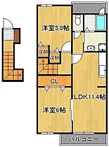 メゾン・コスモバーミィ  ｜ 福岡県北九州市若松区中畑町（賃貸アパート2LDK・2階・55.81㎡） その2