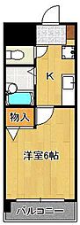 ロイヤルヒルズ黒崎壱番館 1Kの間取図画像