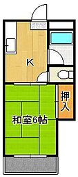 シャトレ黒崎 1Kの間取図画像