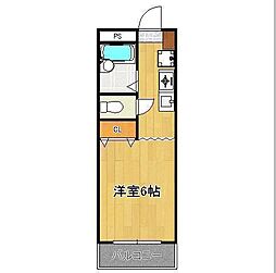ケントクレール黒崎 ワンルームの間取図画像