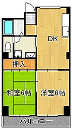 シーサイドヒルズ 2DKの間取図画像