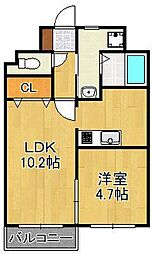 T-FLAT58 1LDKの間取図画像