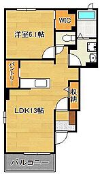 ハーバーG 1LDKの間取図画像