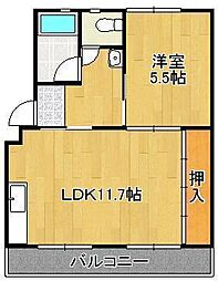 ヒルズ泉ヶ浦 1LDKの間取図画像